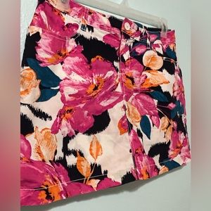 St John’s Bay pink/Orange‎ Floral skirt Size 10